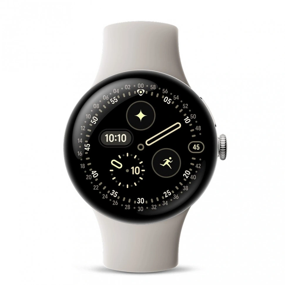 pixel watch 4 41 wi-fi polished silver/porcelain active band pixel watch 4 41 wi-fi polished silver/porcelain active band