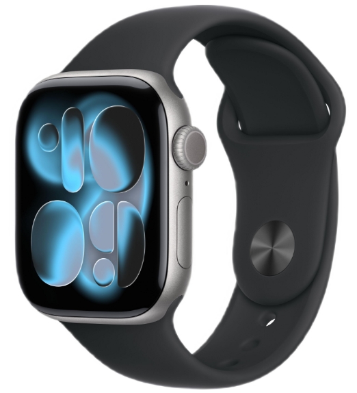 Умные часы Apple Watch S11 46 mm Silver Aluminum Case with Black Sport Band M/L