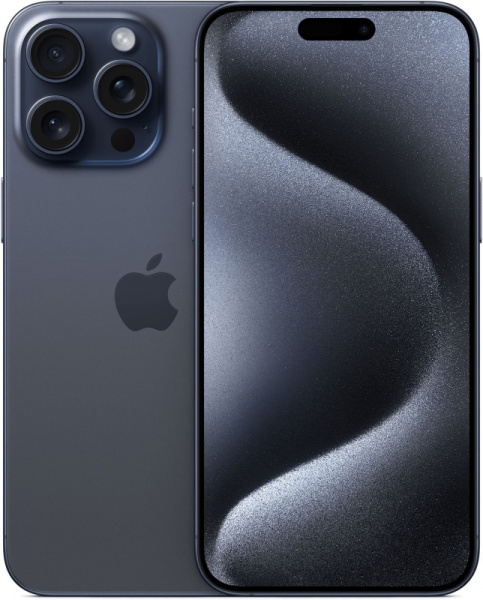 Смартфон Apple iPhone 15 Pro Max 256 ГБ, Blue Titanium  (nano-SIM + nano-SIM)