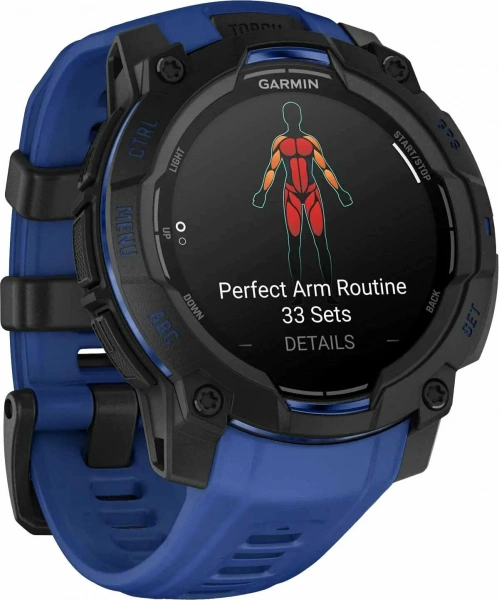 умные часы watch instinct 3 45 black with bolt blue/black band 010-02936-03