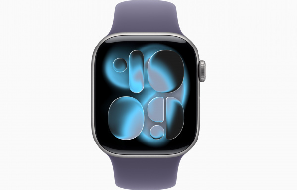 умные часы apple watch s11 46 mm space gray aluminum case with purple fog sport band m/l