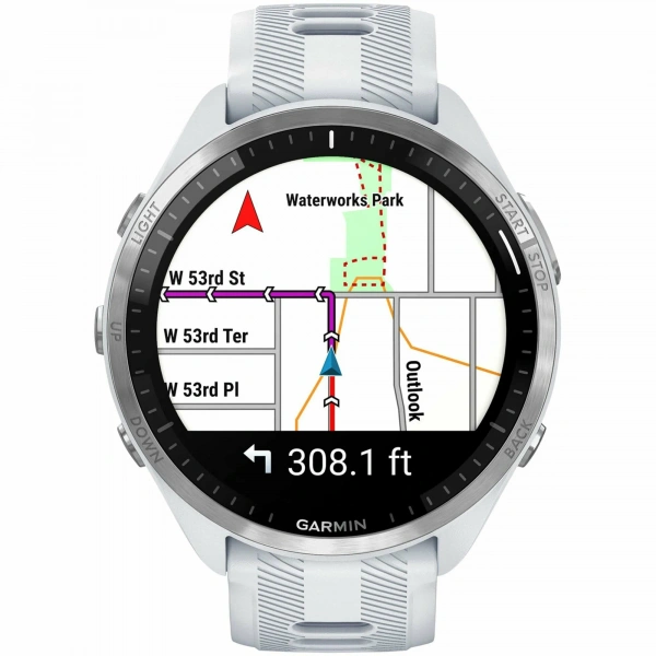 умные часы watch garmin forerunner 965 whitestone/powder grey silicone band 010-02809-11