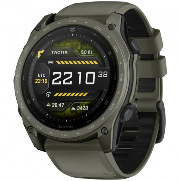 Умные часы Watch Garmin Tactix 8 51mm Amoled Olive Drab Cerakote with Black Silicone 010-04553-11