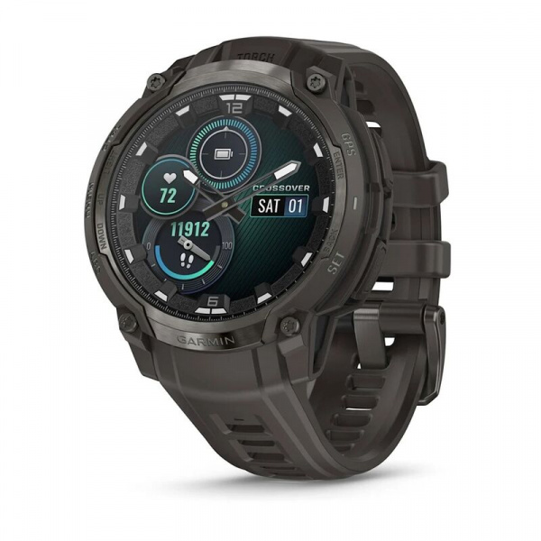 Умные часы Watch Garmin Instinct Crossover Amoled Charcoal Black 010-03398-00