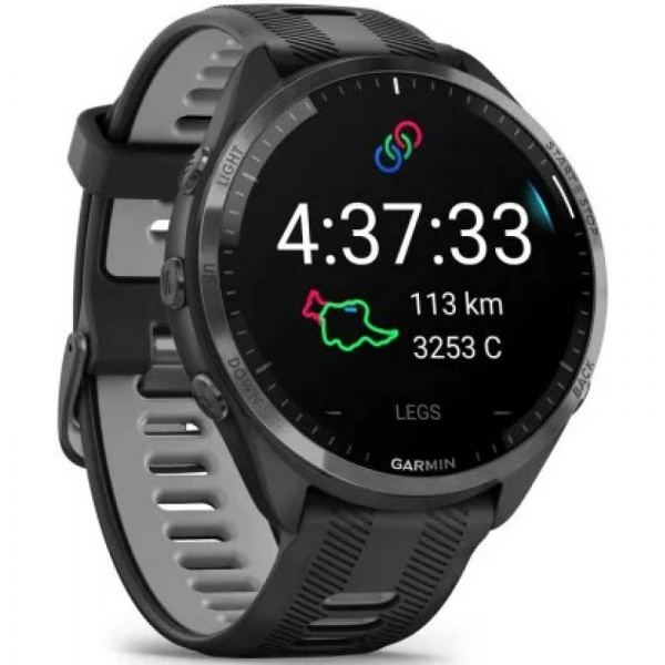 умные часы watch garmin forerunner 965 black/powder gray band 010-02809-10