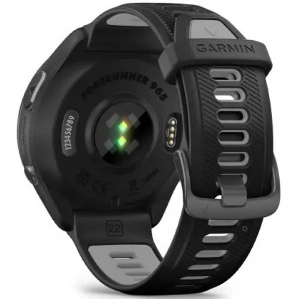 умные часы watch garmin forerunner 965 black/powder gray band 010-02809-10