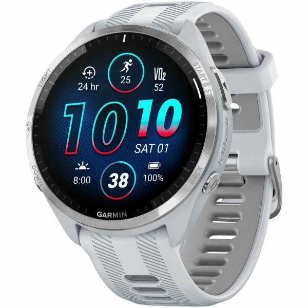 Умные часы Watch Garmin Forerunner 965 Whitestone/Powder Grey Silicone Band 010-02809-11