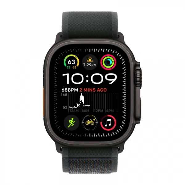 умные часы apple watch ultra 2 (2024) 49 black titanium case with m/l black trail loop